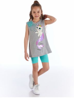 mshb&g Sequin Cat Girl Kids T-shirt Leggings Suit