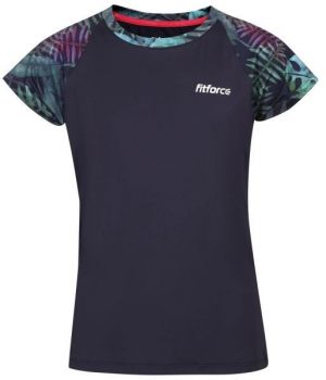 Fitforce NILSEN Dievčenské fitness tričko, tmavo modrá, veľkosť