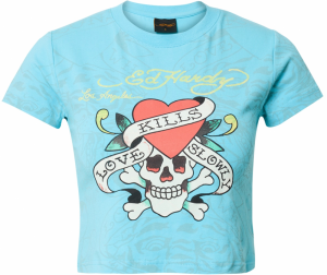 Ed Hardy Tričko  vodová / sivobéžová / melónová / biela