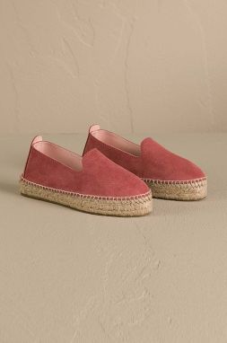 Semišové espadrilky Manebi Hamptons Double Sole Espadrilles červená farba, na platforme, R 7.0 D0