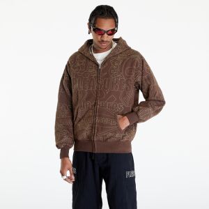 PLEASURES Signal Zip Up Hoodie Brown