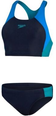 Speedo COLOURBLOCK SPLICE 2 PIECE Dámske dvojdielne plavky, tmavo modrá, veľkosť