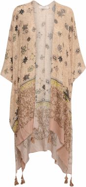 Cream Kimono 'Mshe'  béžová / hnedá / neónovo žltá / čierna