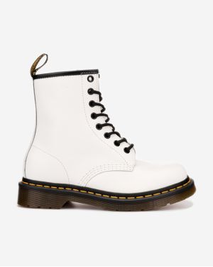 Biele dámske kožené členkové topánky Dr. Martens 1460