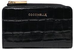 Coccinelle Malá dámska peňaženka MW6 Metallic Croco Shiny Soft E2 MW6 11 C1 01 Čierna