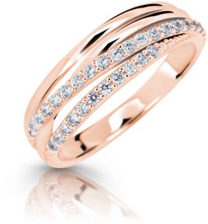 Cutie Jewellery Trblietavý prsteň z ružového zlata Z6716-3352-10-X-4 48 mm