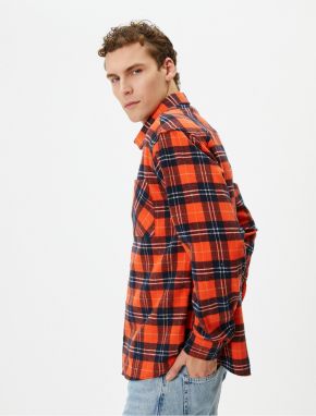 Koton Lumberjack Shirt Pocket Detailed Buttoned Classic Collar