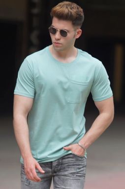 Madmext Almond Green Pocket Detailed T-Shirt 5241