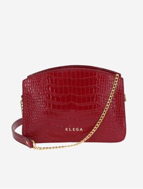 Červená dámska kožená crossbody kabelka Elega Richie