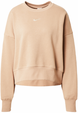 Nike Sportswear Mikina  béžová / biela