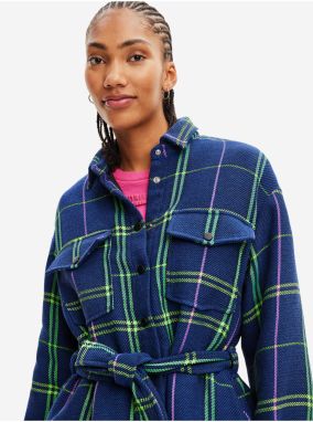 Blue Plaid Shirt Jacket Desigual Paris - Women