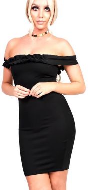 Čierne bodycon mini bardot šaty Maria
