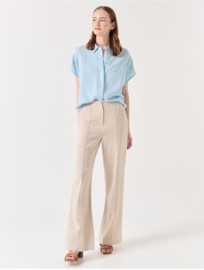 Jimmy Key Stones Wide Leg High Waist Linen Trousers