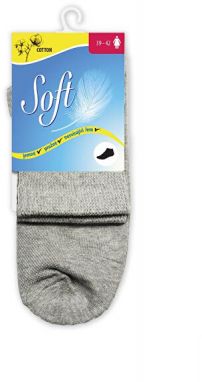 Soft Dámske ponožky so zdravotným lemom stredné - šedé 35 - 38