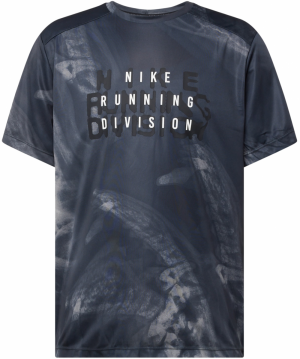 NIKE Funkčné tričko 'Run Division Rise 365'  sivá / čierna / biela