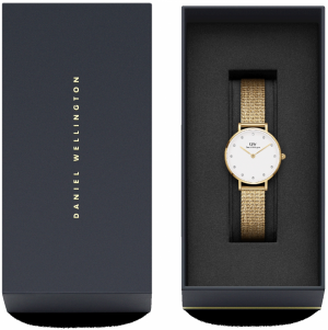 Daniel Wellington Analógové hodinky 'Petite Pressed Evergold Lumine G White'  zlatá