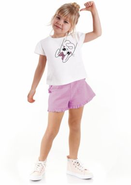 Denokids Ribbed Rabbit Girls Kids T-shirt Shorts Set