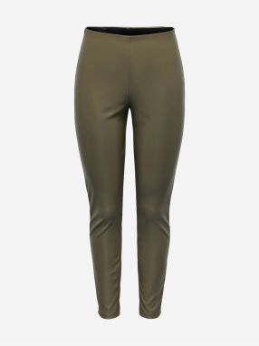 Khaki Women's Leatherette Leggings JDY Soya - Women