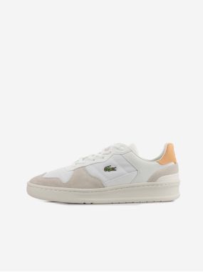 Beige and White Women's Leather Sneakers Lacoste Perf Shot - Women