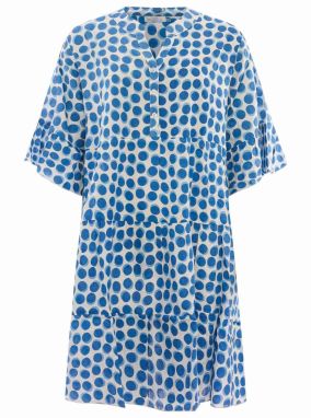 Zwillingsherz Košeľové šaty 'Charlotte'  svetlobéžová / modrá