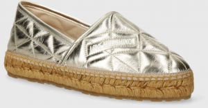 Kožené espadrilky Love Moschino zlatá farba, JA10582G0IIF0900