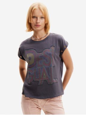 Women's Dark Grey T-Shirt Desigual Berlin - Women