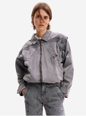 Women's Light Grey Denim Jacket Desigual Tae - Women