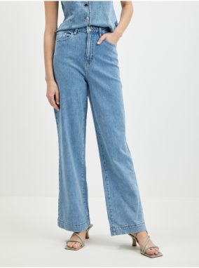 Light blue womens wide jeans AWARE by VERO MODA Rebecca - Women