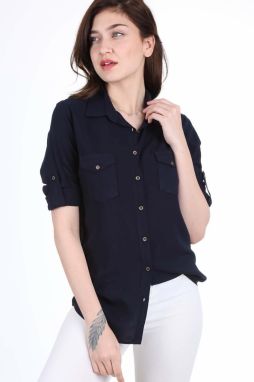 Bigdart 3428 Double Cover Pocket Shirt - Navy Blue