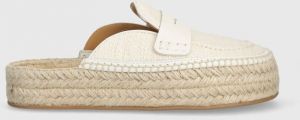 Šľapky JW Anderson Loafer Espadrillas dámske, béžová farba, na platforme, ANW42005C