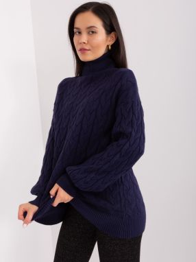 Women's turtleneck in navy blue