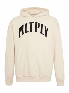 Multiply Apparel Mikina 'Embroidery'  svetlobéžová / čierna / biela