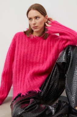 Vlnený sveter Herskind dámsky, ružová farba