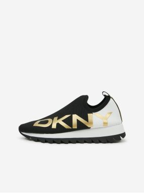 Bielo-čierne dámske slip on tenisky DKNY