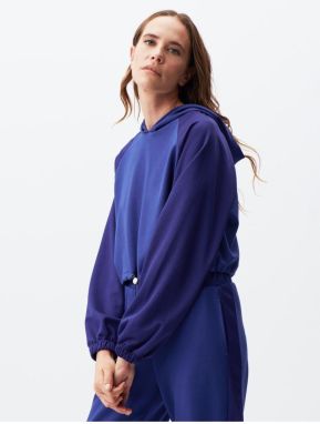 Jimmy Key Cobalt Hooded Gathered Waist Sweatshirt