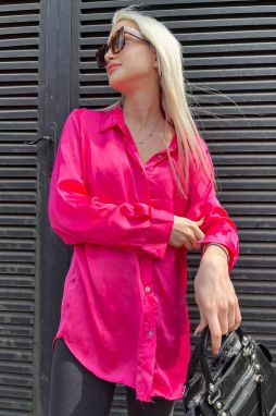 Madmext Basic Women's Fuchsia Satin Shirt