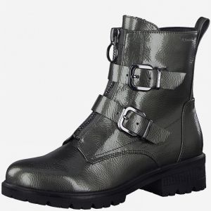 Dark grey ankle boots with buckles by Tamaris - Ladies