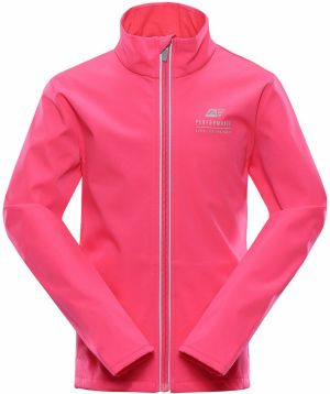 Kids softshell jacket with membrane ALPINE PRO MULTO neon knockout pink