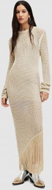 Šaty AllSaints JESSE DRESS hnedá farba, maxi, priliehavá, WD596Z
