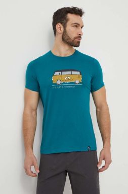 Tričko LA Sportiva Van pánske, zelená farba, s potlačou, H47733733