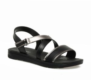 Polaris Women's Black Flat Sandals