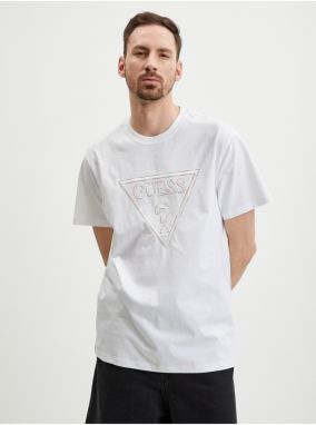 White Men's T-Shirt Guess Moisey - Men