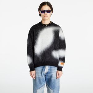 HERON PRESTON Aop Knit Crewneck Black/ White