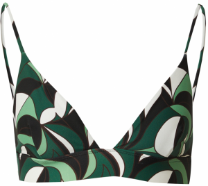 TOPSHOP Bikinový top  hnedá / smaragdová / čierna / biela