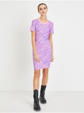 Light Purple Patterned Sheath Dress Versace Jeans Couture - Women