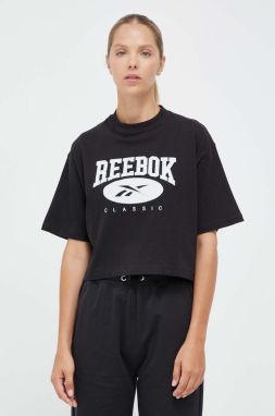 Bavlnené tričko Reebok Classic ARCHIVE ESSENTIALS čierna farba,