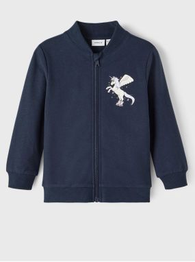 Dark blue girly sweatshirt with zipper name it Bascha - Girls