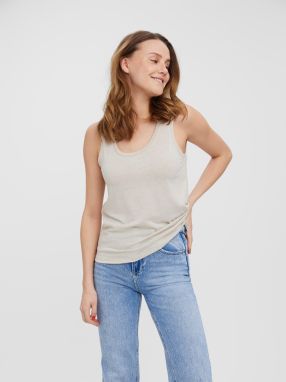 Béžové melírované basic tielko VERO MODA June