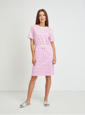 White-pink striped dress VILA Tinny - Women