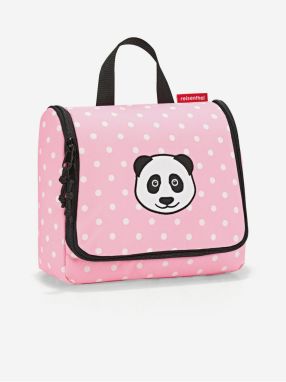 Ružová dievčenská kozmetická taška s motívom pandy Reisenthel Toiletbag Kids Panda Dots Pink